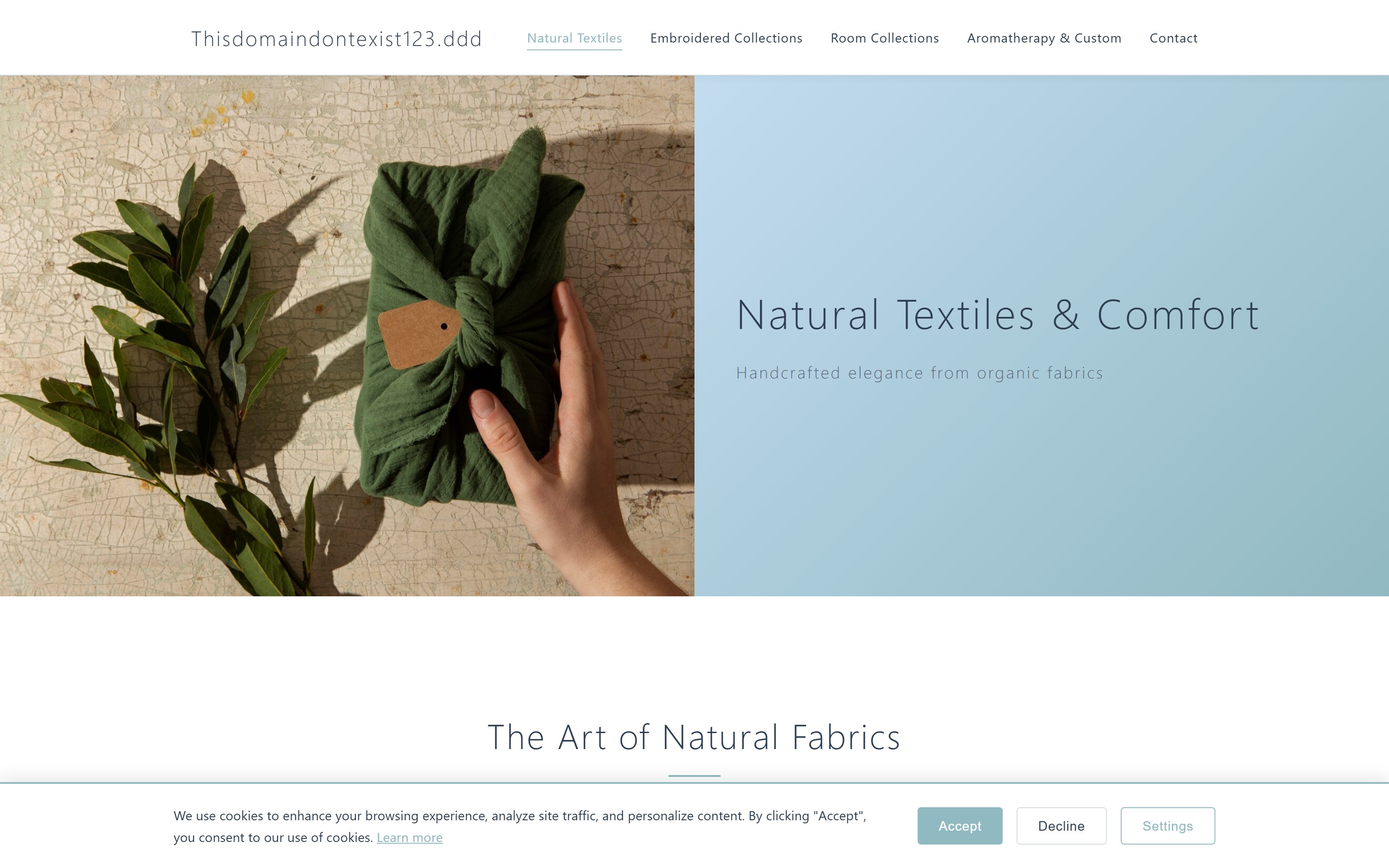 Natural Textiles — landing preview